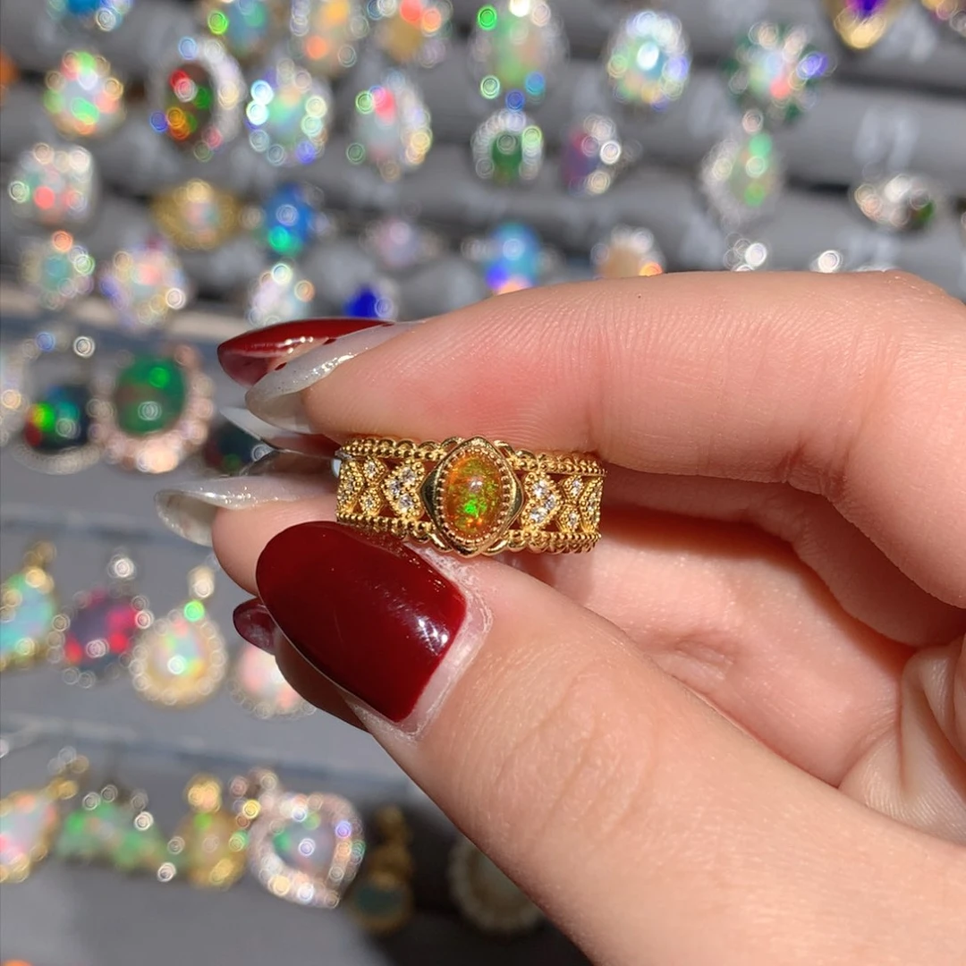 欧泊K福利戒指银S925镶嵌用****8