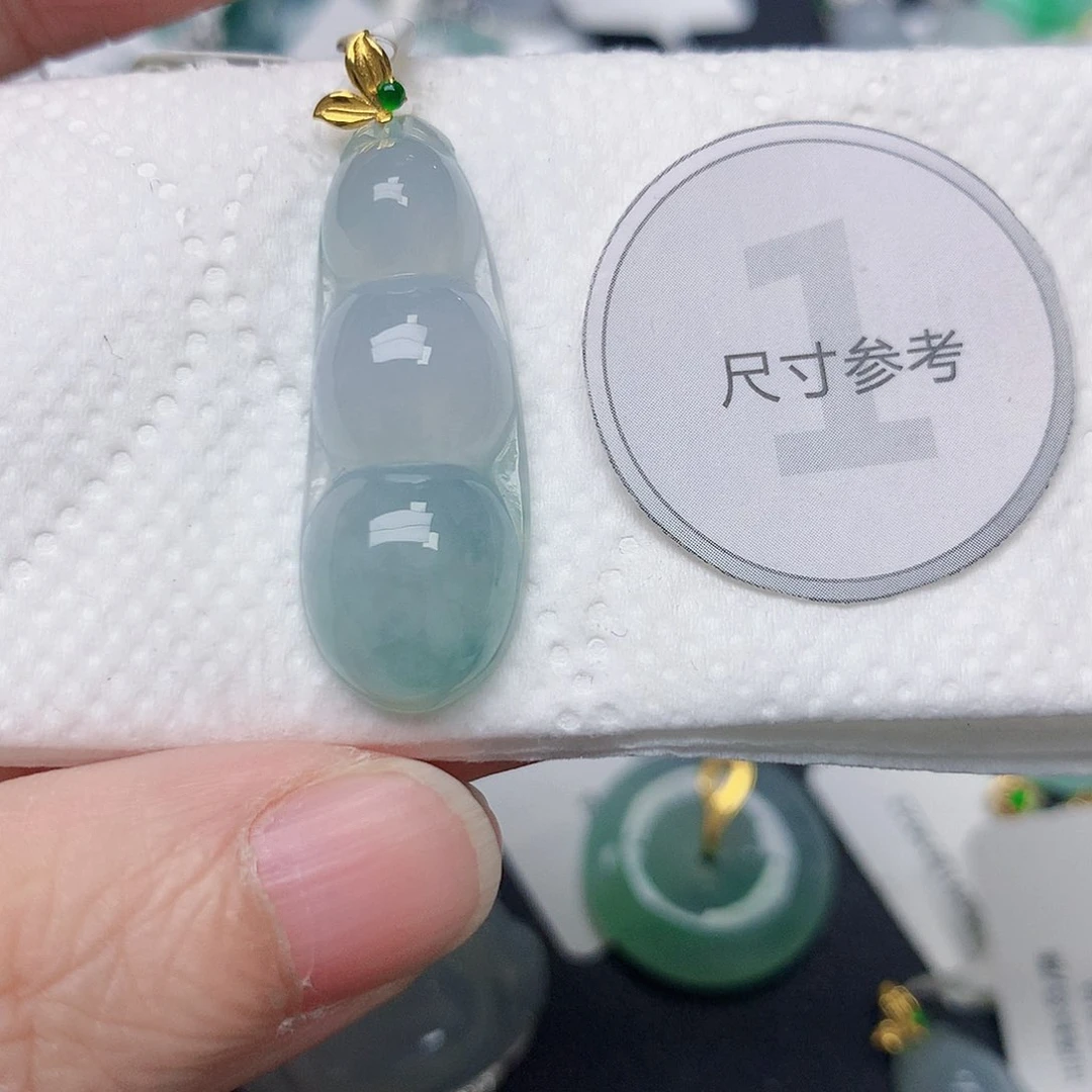 颈饰18K金镶嵌翡翠天然缅甸A货翡翠