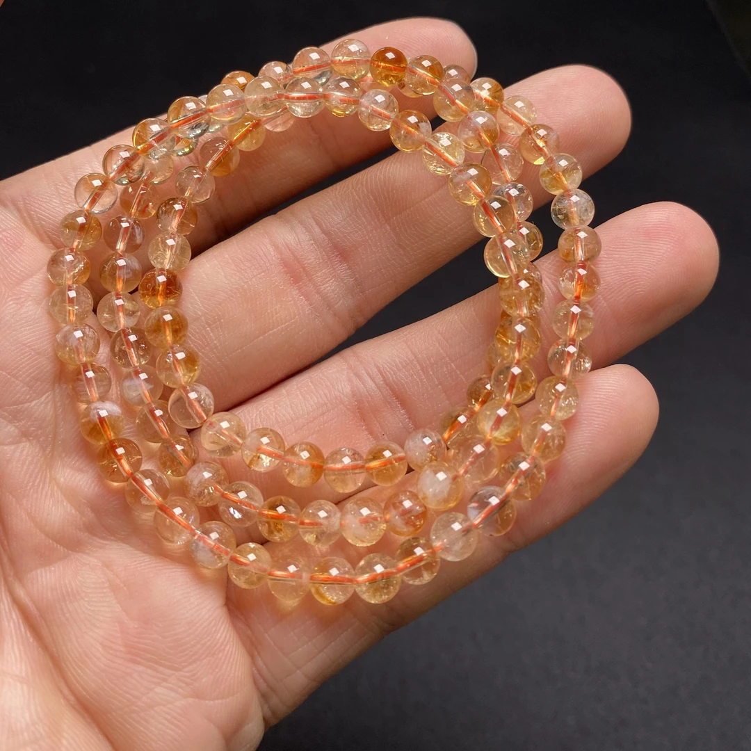 w44 天然黄阿赛手链多圈5mm＋多样性发一