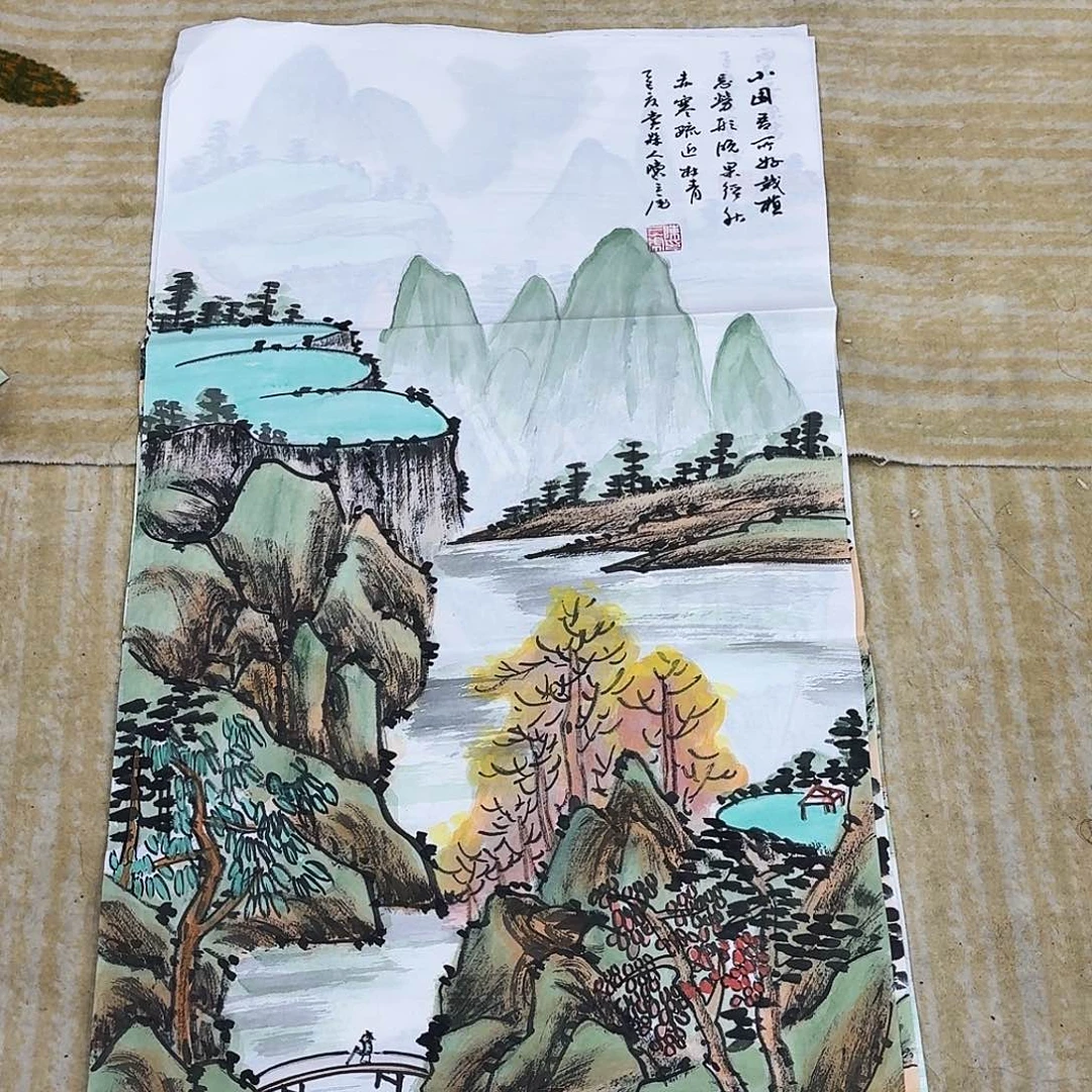 国画三尺整纸手绘作品