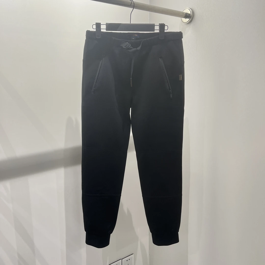 99新 LouisVuitton/路易威登 2cc145/黑色老花Logo长裤 锦纶 34码
