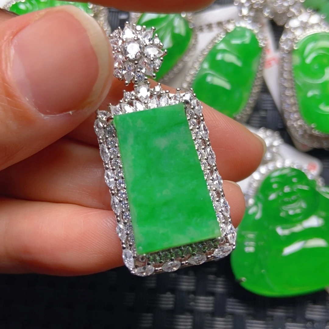 翡翠银S925镶嵌颈饰