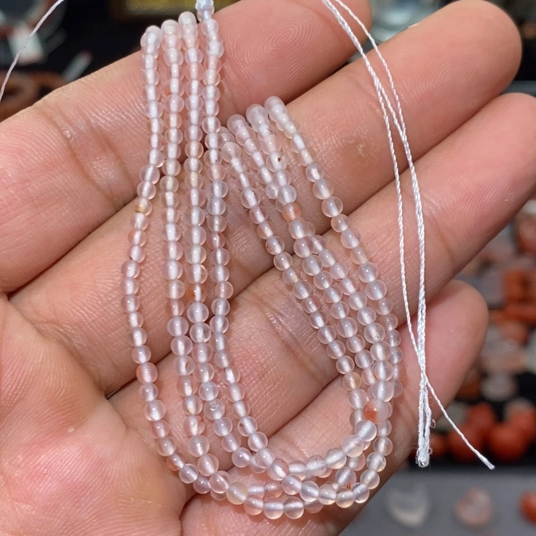 南红玛瑙冰飘未镶嵌飘花小米珠2+