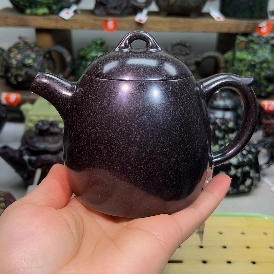 石材冰碛岩壶盖微微瑕260cc