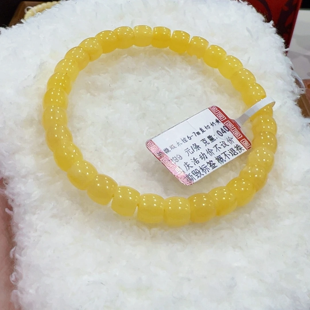 蜜蜡手链未镶嵌6.7m直切未品控