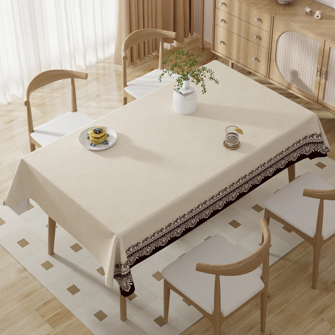 本知古卡雨林新款防水防油防烫免洗餐桌茶几长方形桌布家用台布