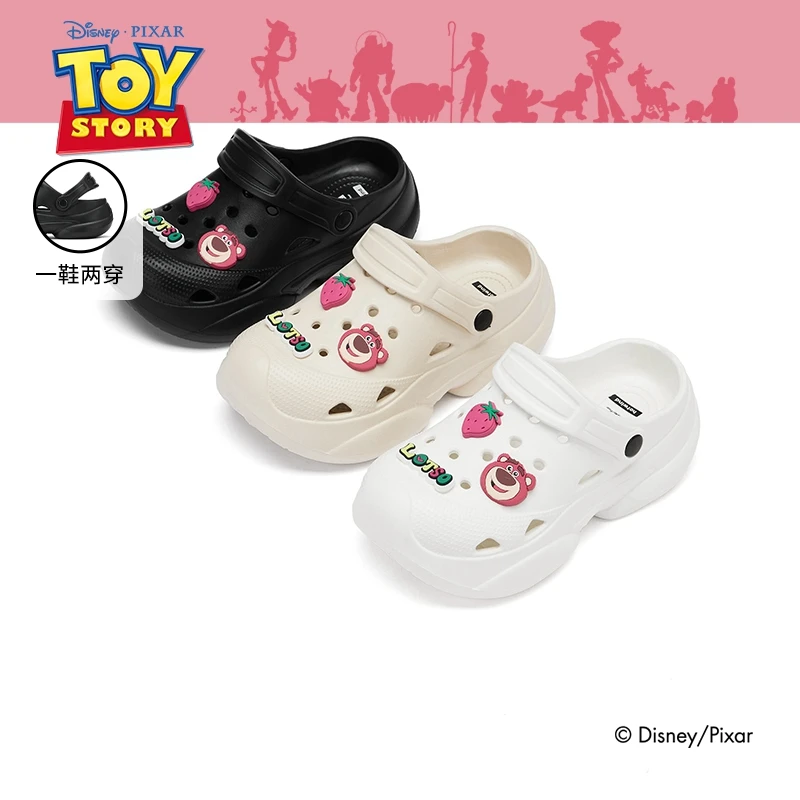 【迪士尼系列】热风草莓熊洞洞鞋女款2025年夏季新款厚底外穿拖鞋