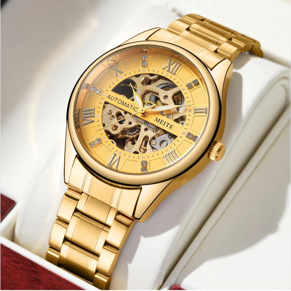 经典时尚休闲双面镂空夜光全自动机械男表9003G专属