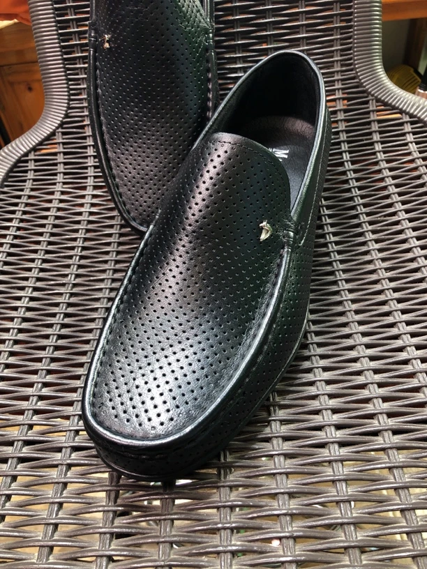 镂空车缝线商务夏季透气休闲皮鞋单鞋休闲鞋软底舒适鞋子