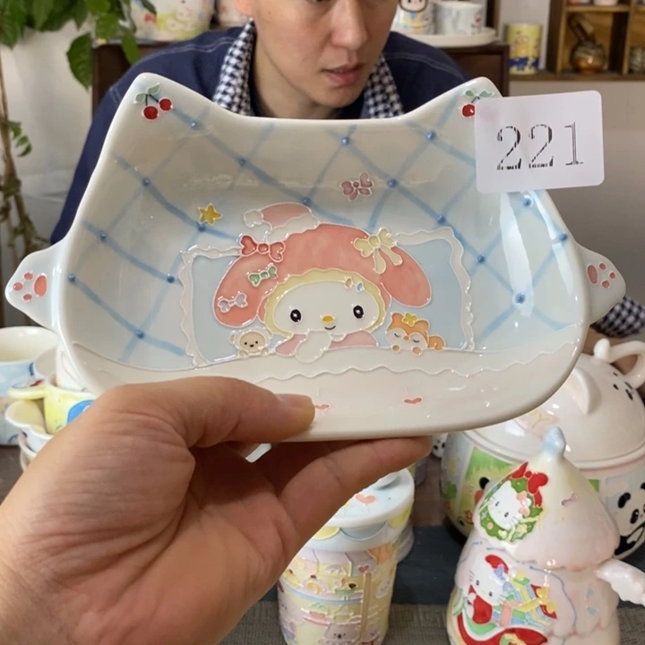 瓷片景德镇釉下彩手绘