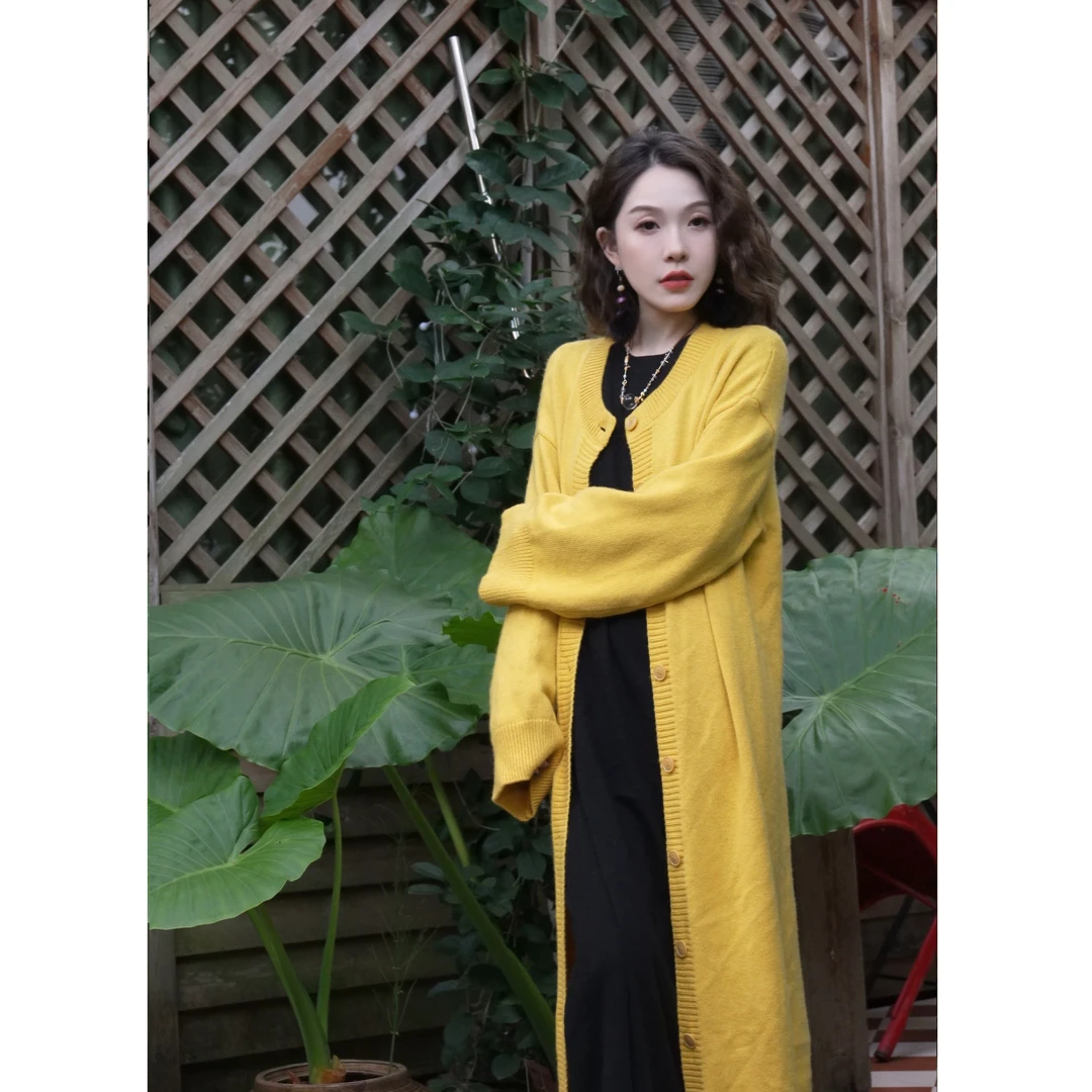 向阳！巴素兰羊毛长款针织大开衫！7865