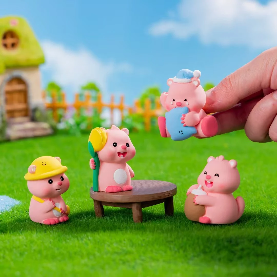 双许愿 创意卡通露比小海狸树脂diy钥匙配件 车载小摆件