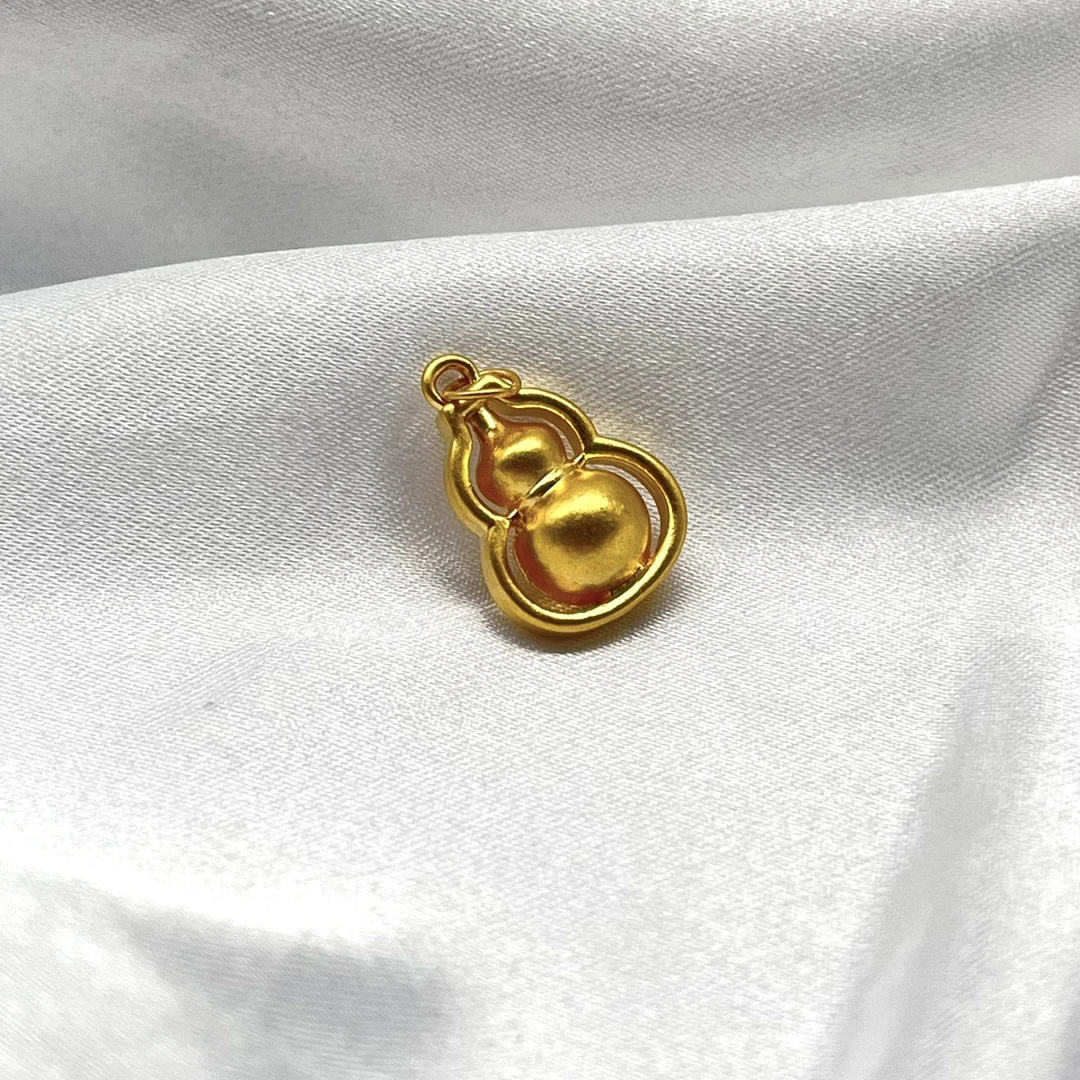 足金饰品/双层葫芦（圆扣）/0.80/1B5B1704/h