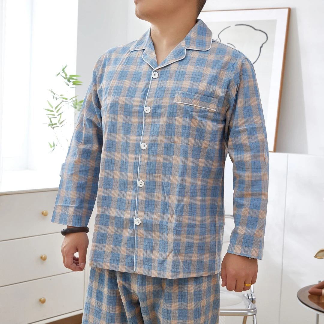 【断码男款 】某印同款男款全棉色织水洗棉家居服
