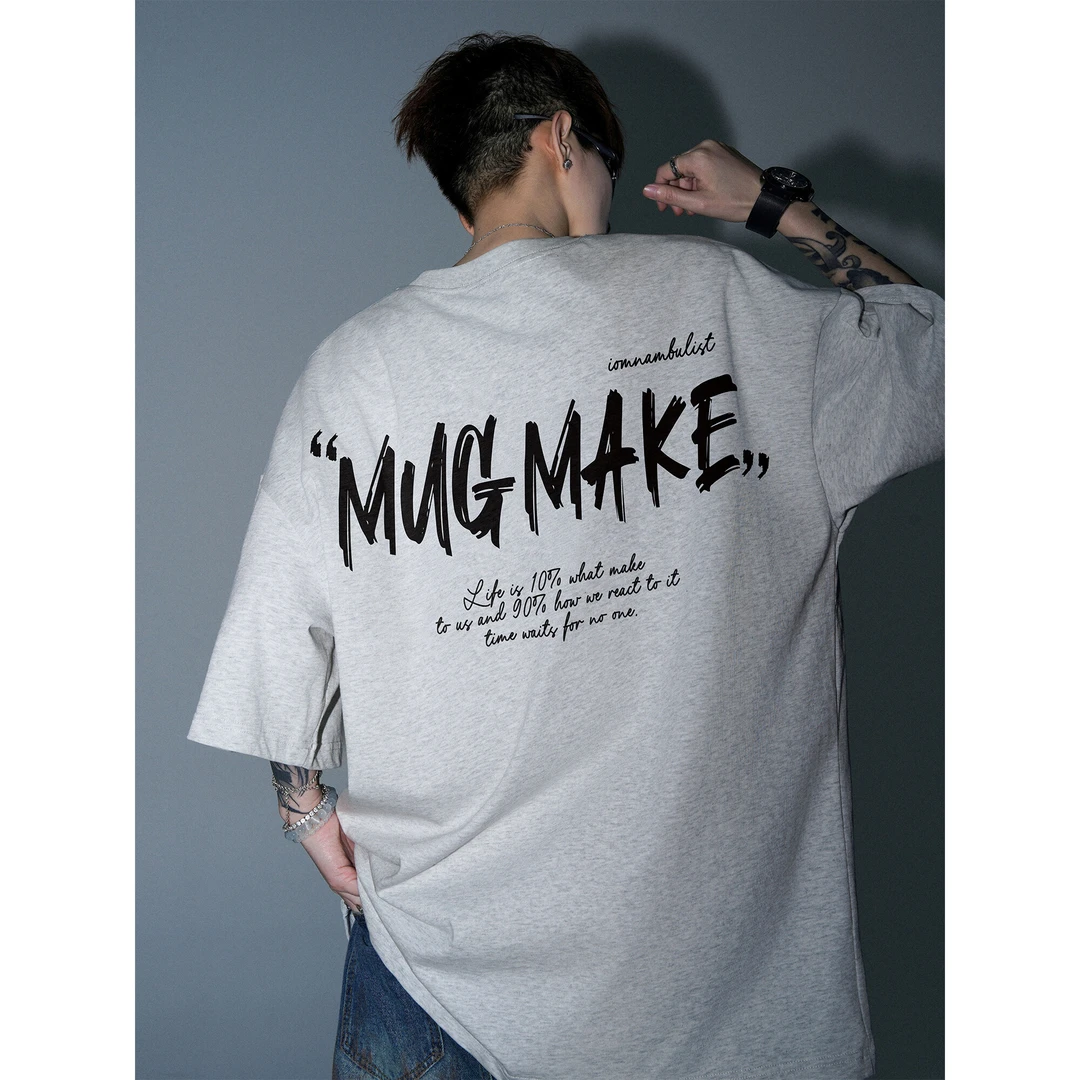 短袖t恤男款2025夏季新款纯棉重磅痞帅圆领上衣美式高街潮流体恤