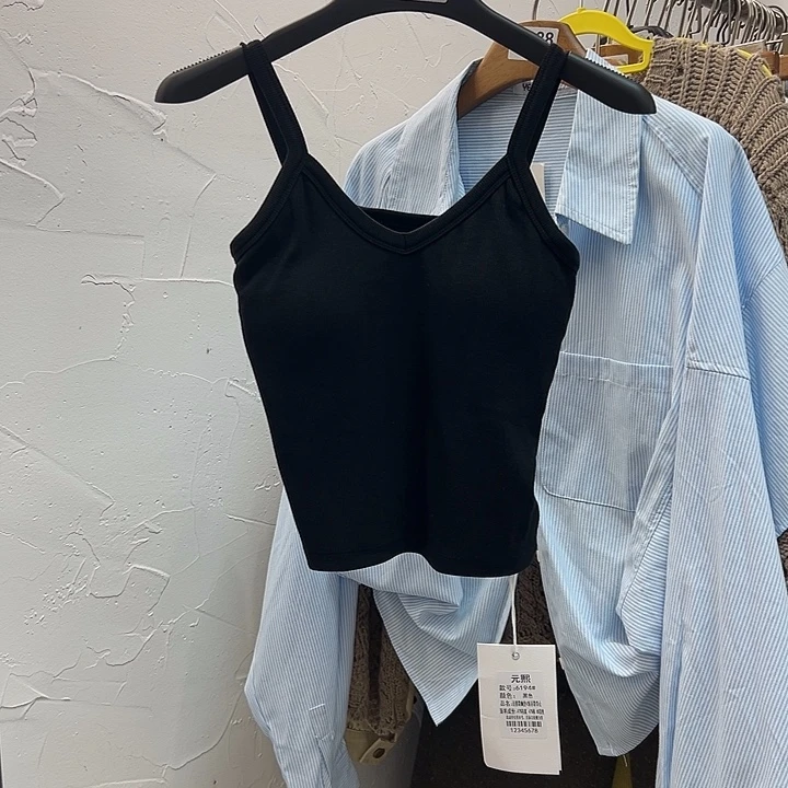 棉今天新款 黑色美背