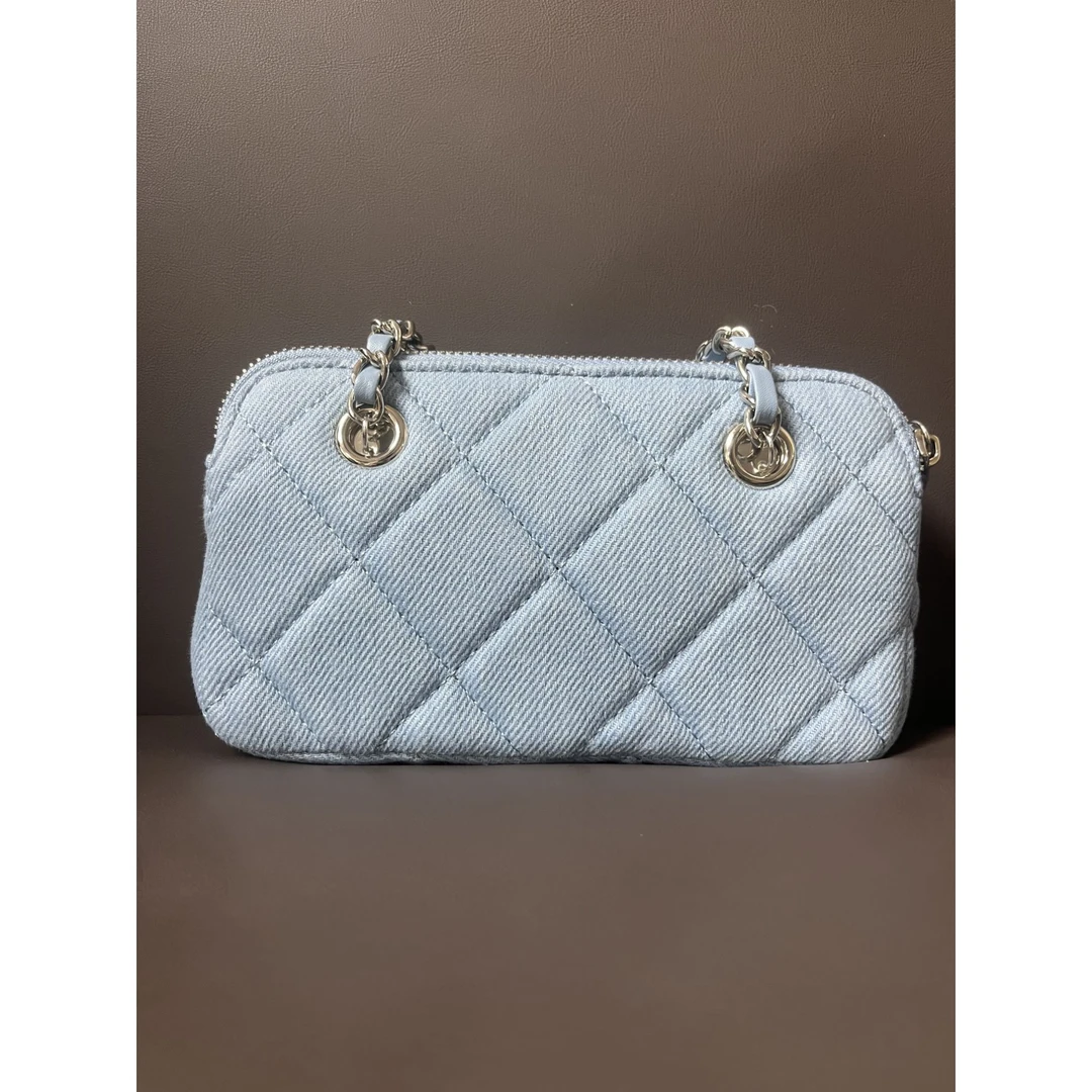 TOLEX2025新款时尚百搭手工女包币牛仔蓝色 尺寸23cm