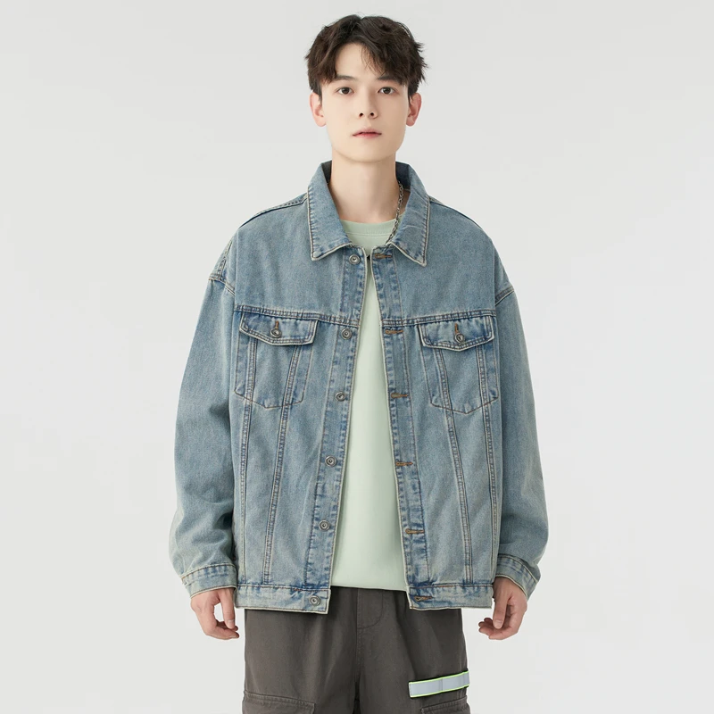 男女同款 2025春季新款情侣百搭潮流宽松休闲牛仔夹克水洗外套