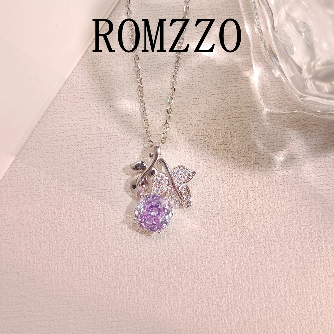 铜合金合成锆石项链 WGTL-001265【紫芒仙境】项链百搭简约欧美时尚