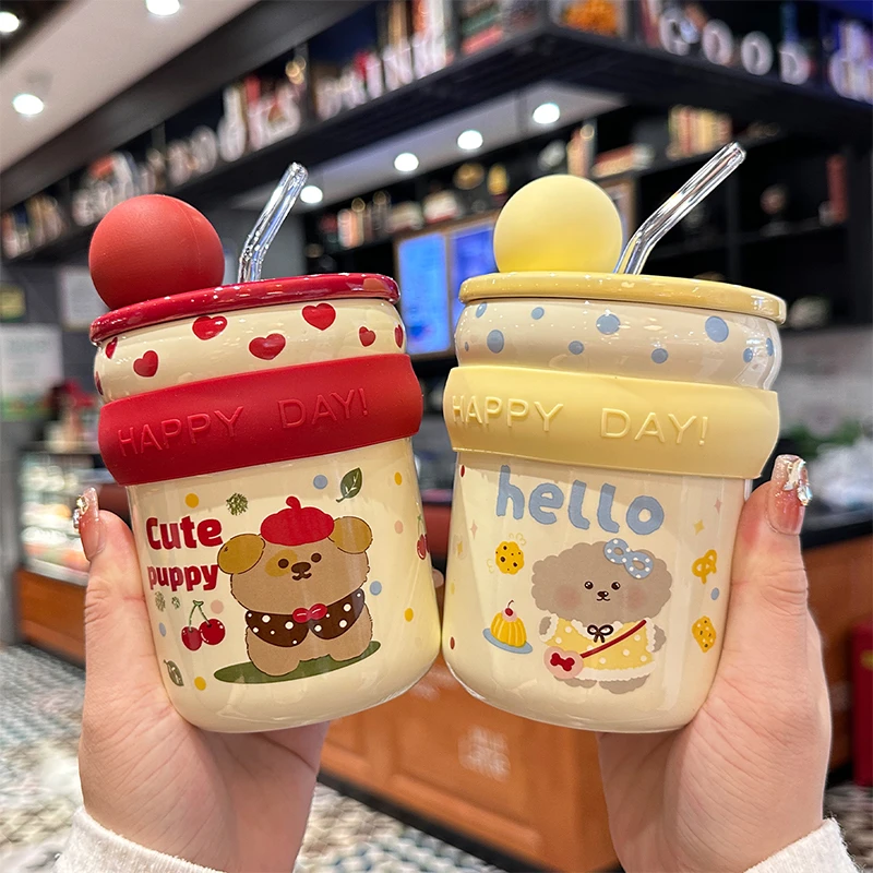 可爱少女心马克杯高颜值家用陶瓷杯情侣水杯送女生生日礼物伴手礼