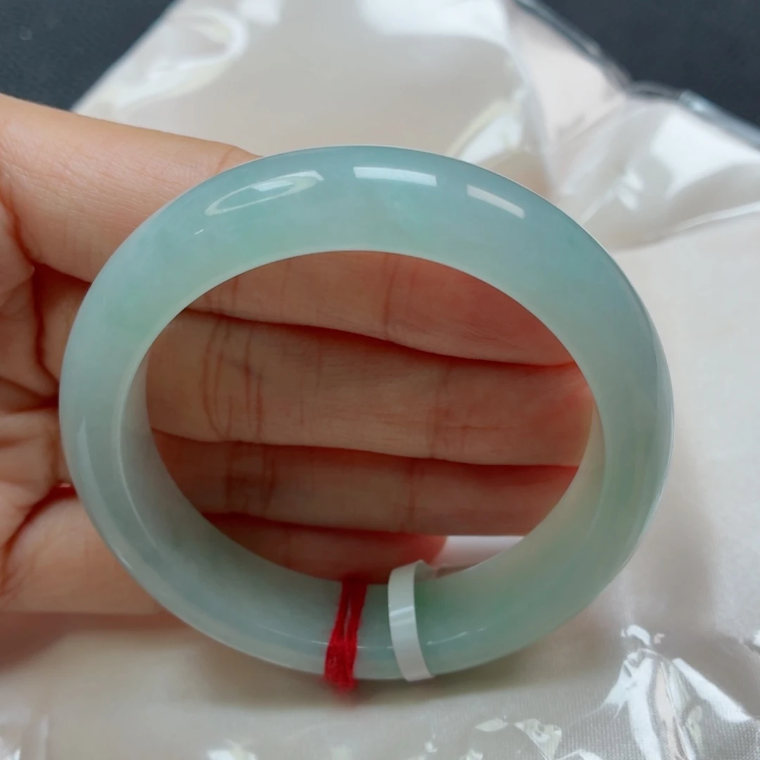 未镶嵌手镯翡翠老坑50圈冰川蓝飘绿010