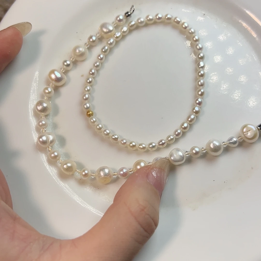 清***雅银S925镶嵌淡水珍珠天然淡水珍珠设计款
