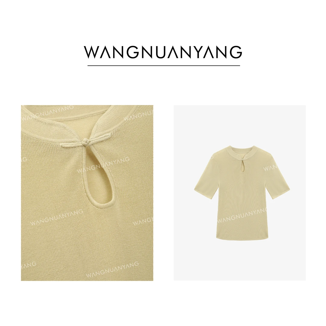 【王暖阳】梨花落|改良版中式水滴领一字盘扣窄领座针织衫