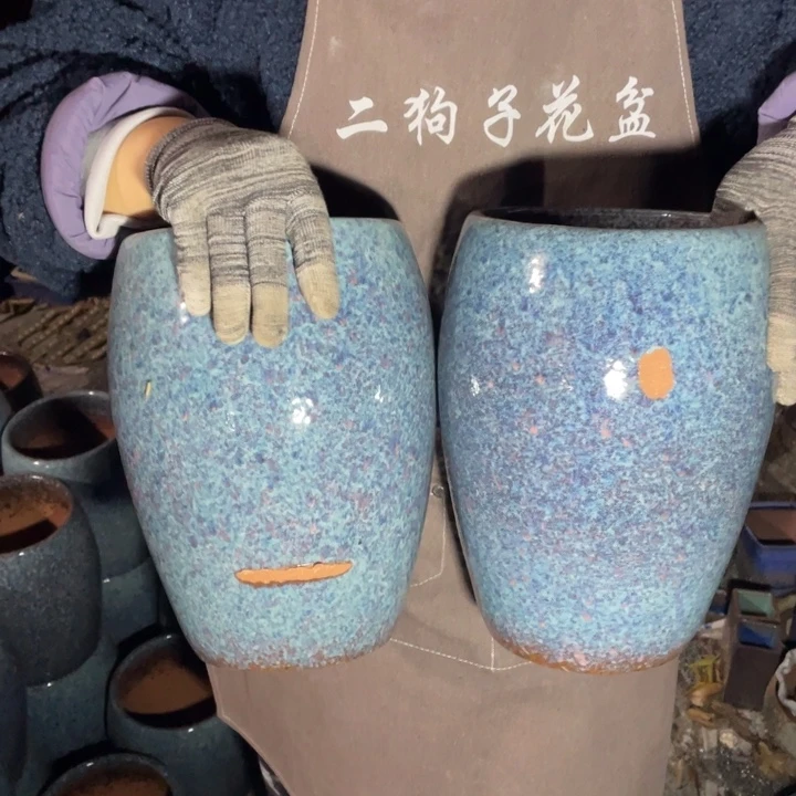 紫砂花盆口17高27瑕疵瑕疵