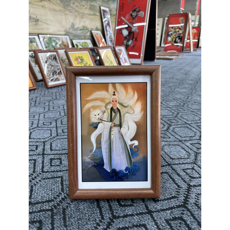 [35九尾狐]20x30cm摆台中国风家居装饰画办公室玄关客厅装饰画