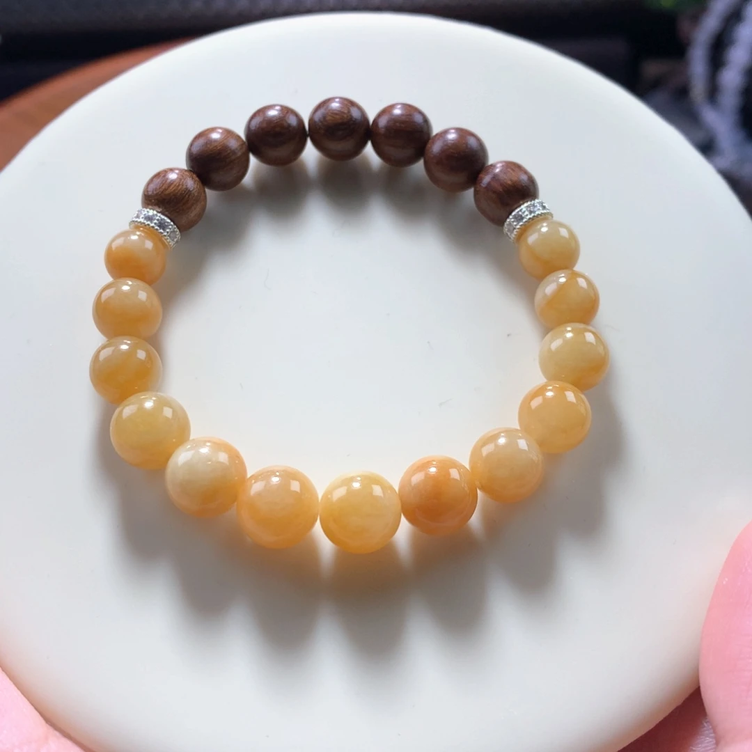 翡翠手链未镶嵌鸡油黄