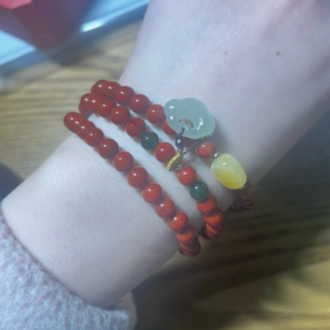 合成金属珐琅手链 【如意三圈红手串】许昌超市代购