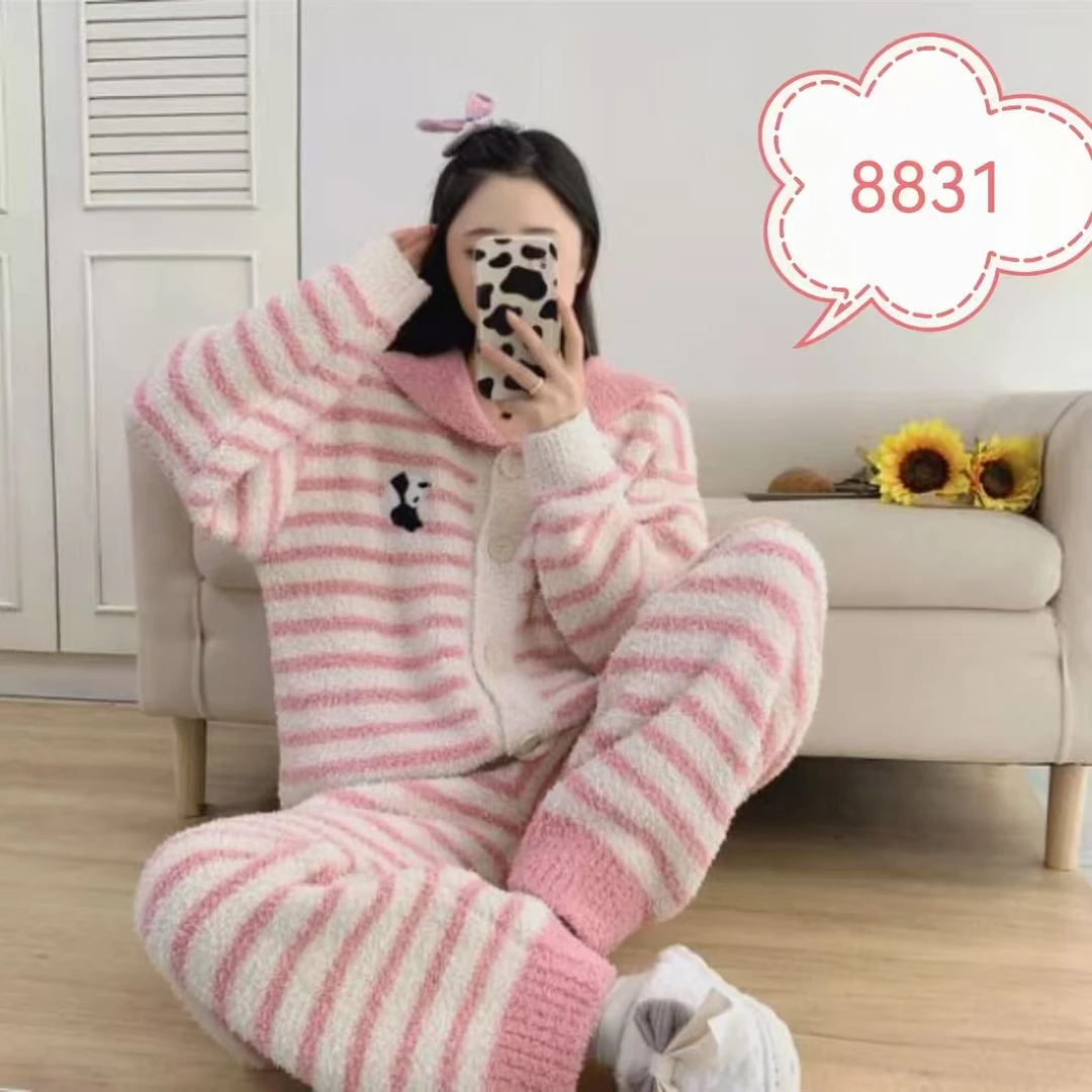 (1201-1299)2025冬款高档半边绒家居服睡衣女