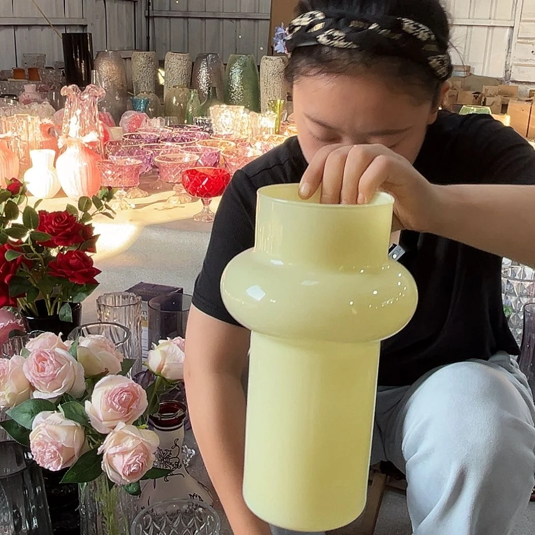 水晶花瓶玉色小蛮腰