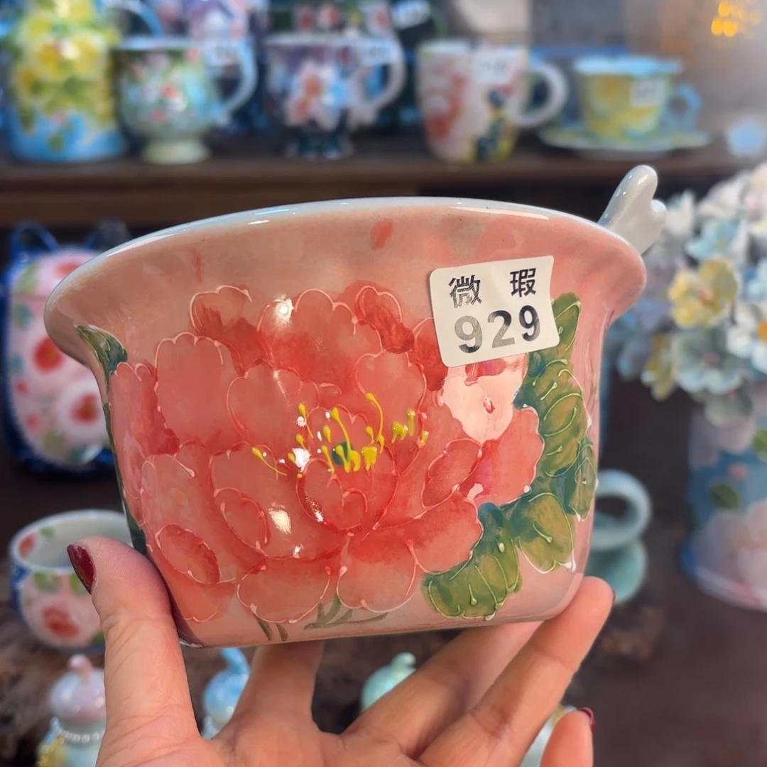 爱***景德镇手绘高温釉下彩陶瓷茶具