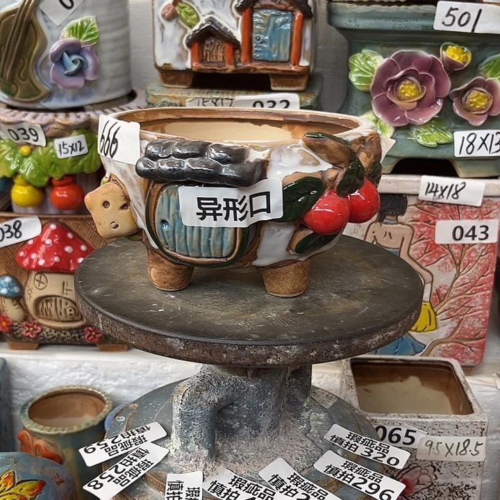 粗陶材质多肉花盆