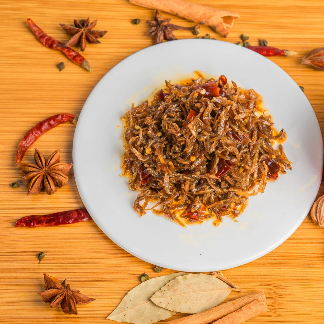 五河特产沱湖千头鱼麻辣小鱼即食零食小鱼卷饼拌饭30g/袋开袋即食