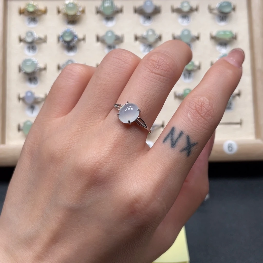 翡翠戒指银S925镶嵌1117150