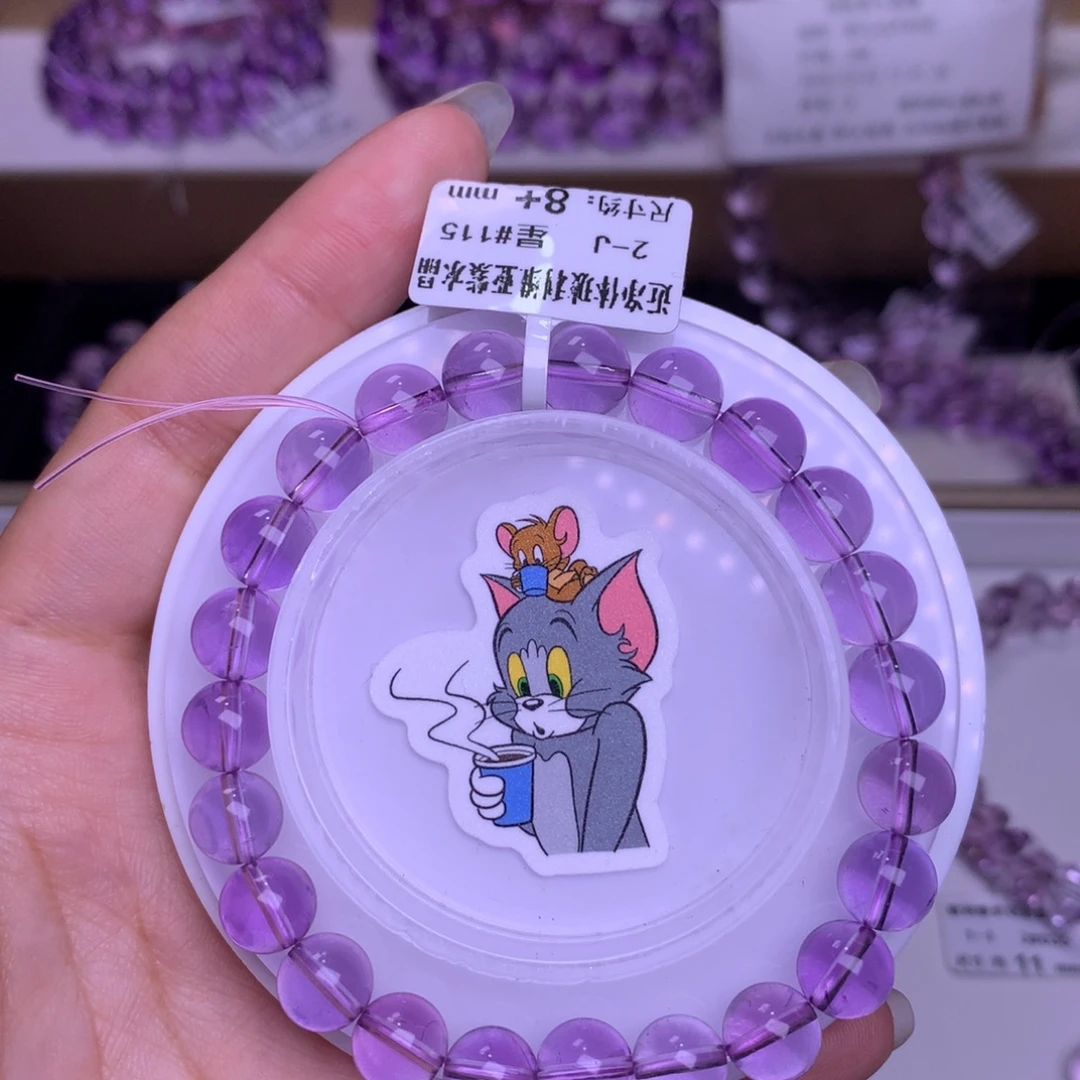未镶嵌紫晶手链近净体浓郁玻利维亚