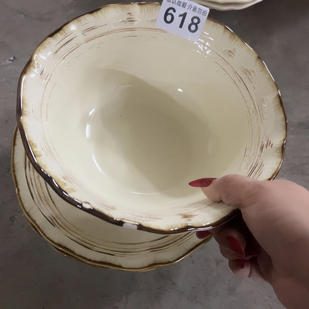 陶微瑕格雷汤碗加盘子618