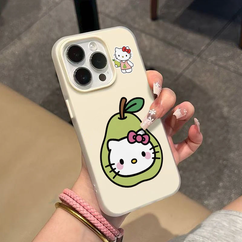 梨子凯蒂猫对适用苹果16pro磨砂iPhone15果冻14卡通13二合一12/11