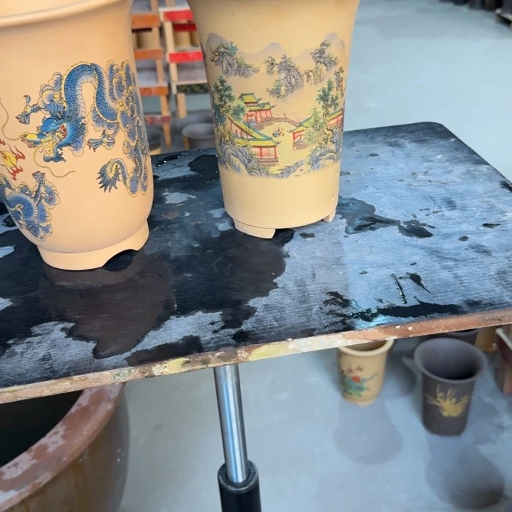紫砂花盆 高度22口径17俩只
