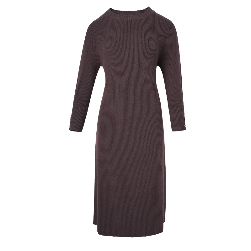 32506大码女装2024秋冬时尚优雅气质休闲百搭显瘦保暖连衣裙