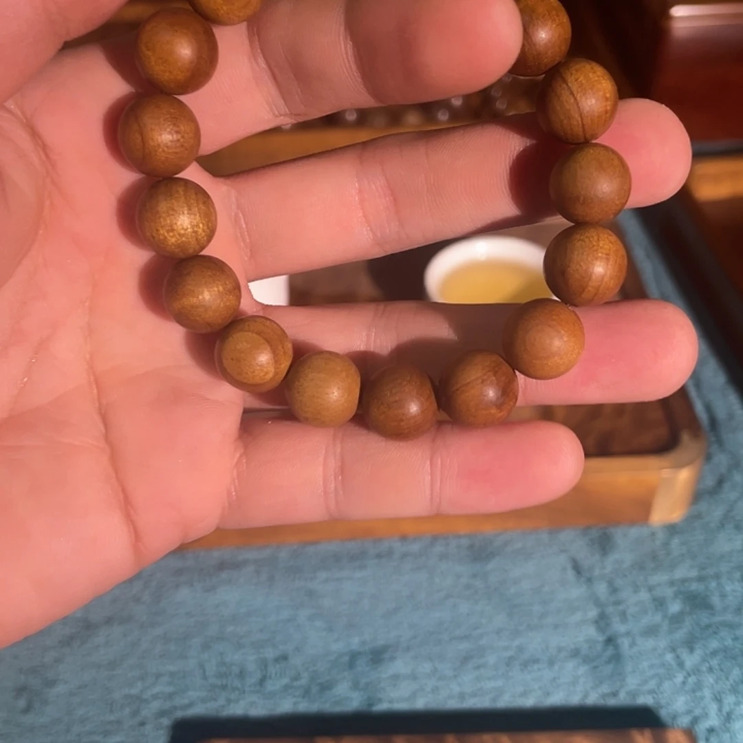 十字绣金丝楠木手串1.2的