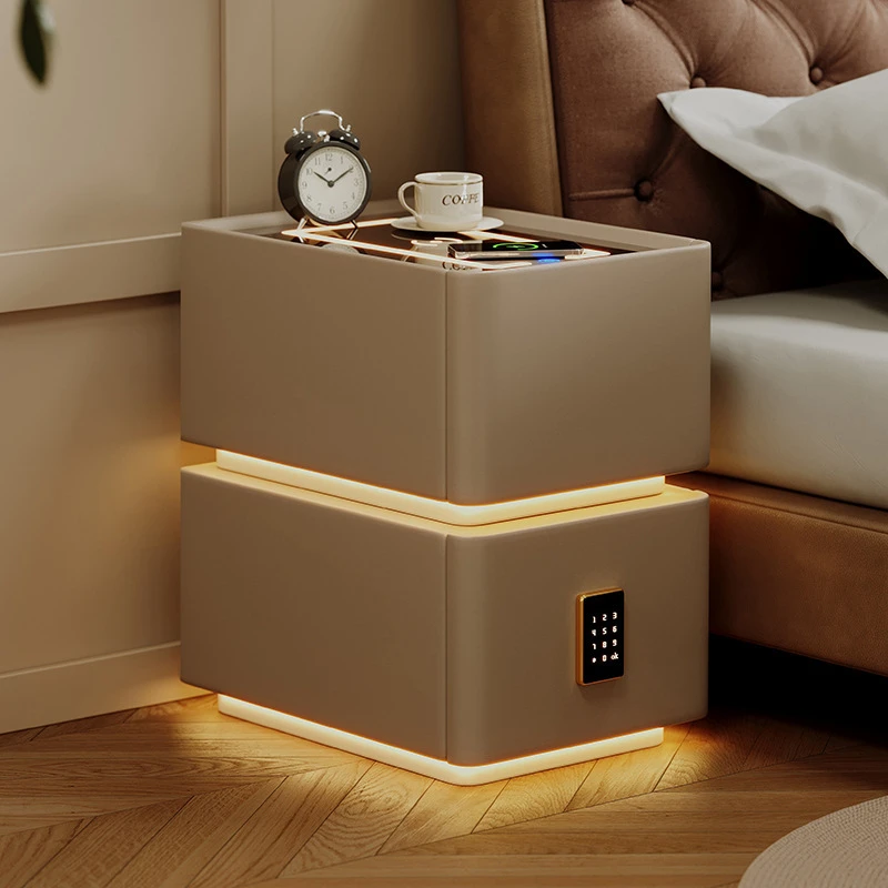 智能床头柜简约现代小型超窄2024新款无线充电30公分卧室床边窄柜