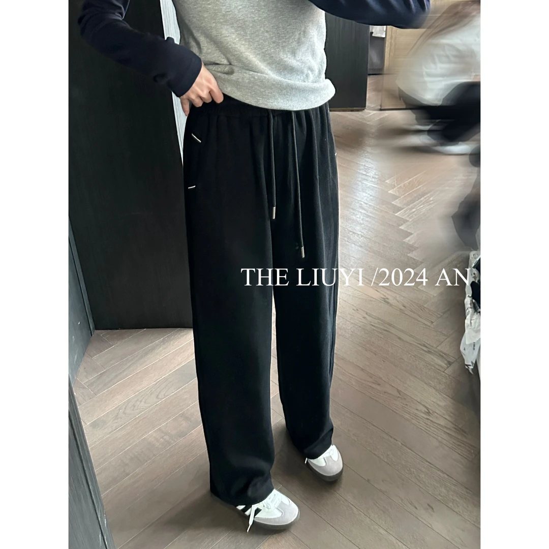 【LIUYI】刺绣卫裤~秋季高腰休闲运动裤47315