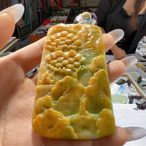 翡翠未镶嵌颈饰一个