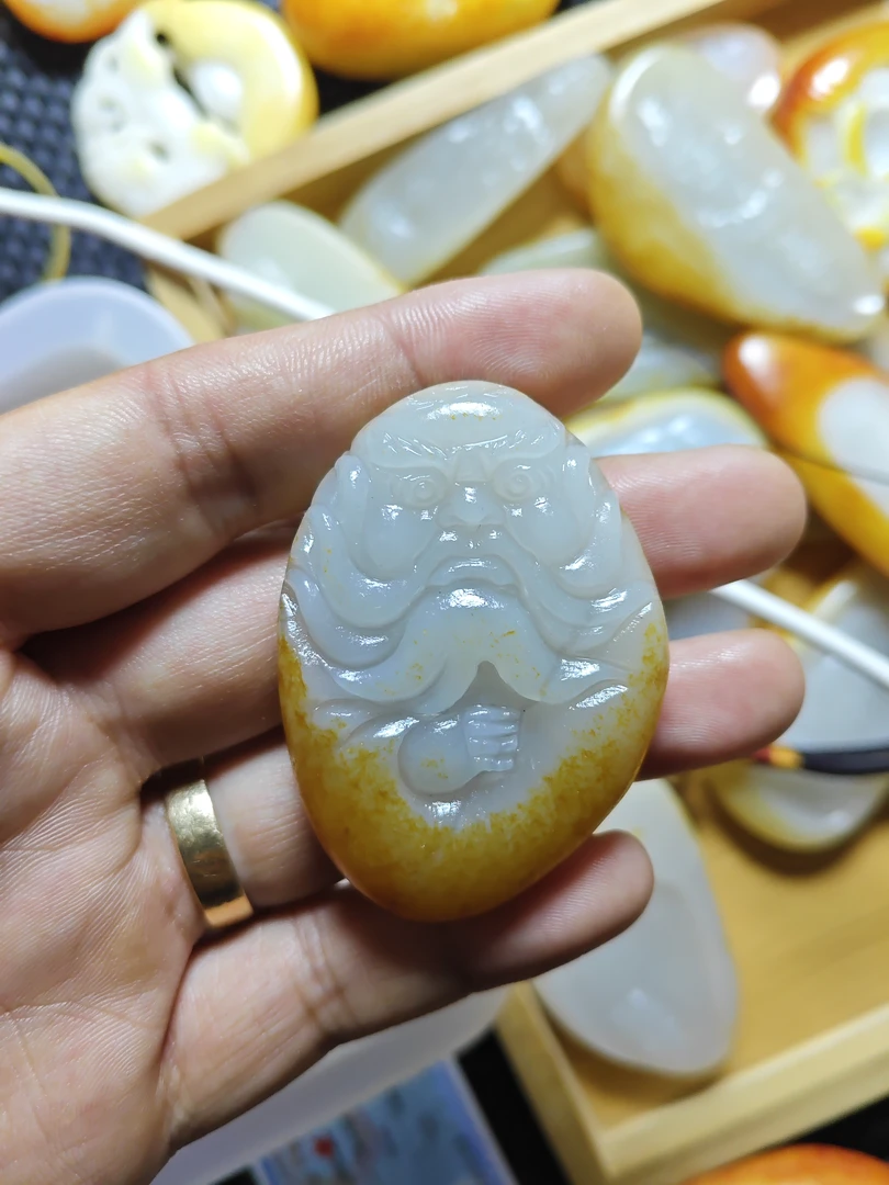 和田玉精品挂件钟馗/天师纳福