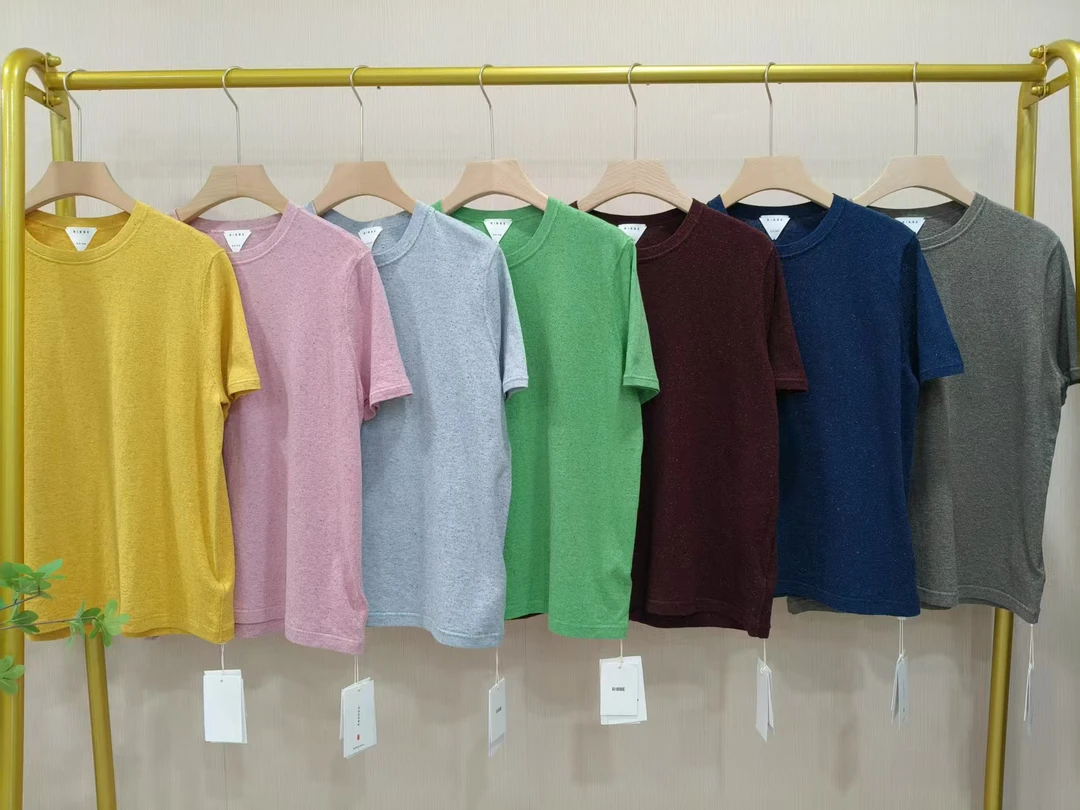 【Hua】J**P金纯良品系列之礼贝1078百搭宽松棉麻点子纱圆领套头T恤