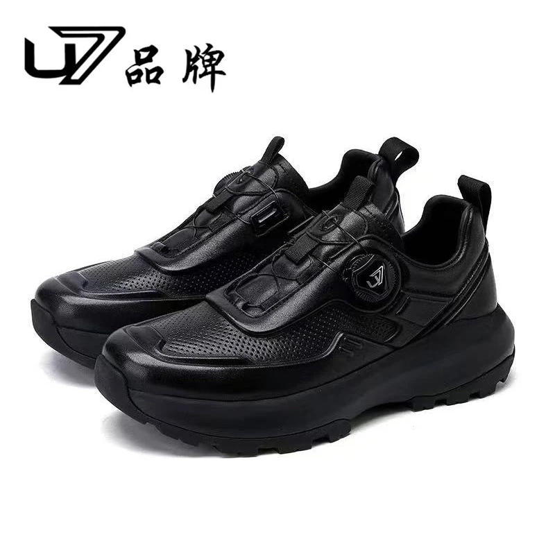 U7品牌男鞋 头层牛皮 旋转纽扣时尚轻便防滑运动鞋百搭男士休闲鞋