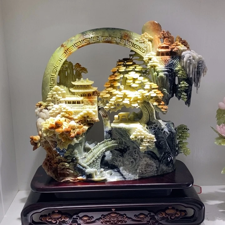 未镶嵌蛇纹石玉(覆膜)珠宝奇石
